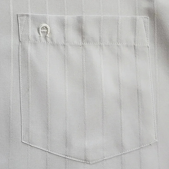 Men's Etienne Aigner Long Sleeve Shirt, Blue, Size 34/35, 15 1/2, Pre-Owned - Picture 8 of 12